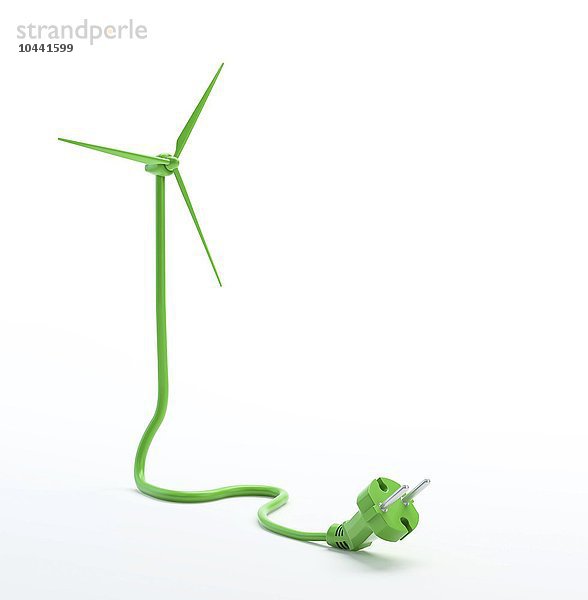 Windturbinen-Stromkabel - Konzept für erneuerbare Energien  grüne Energie  konzeptionelles Kunstwerk