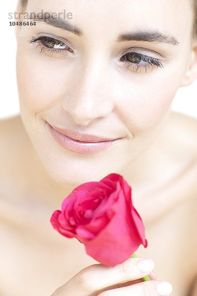 MODELL FREIGEGEBEN. Frau mit Rose Frau mit Rose