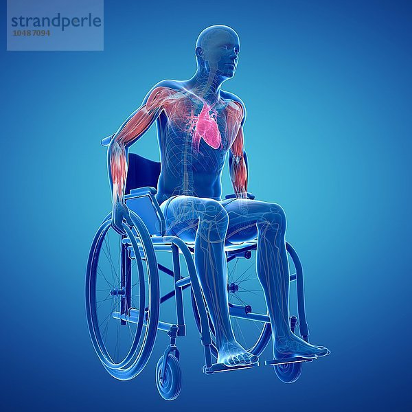 Mann im Rollstuhl  Computer Kunstwerk Mann im Rollstuhl  Kunstwerk