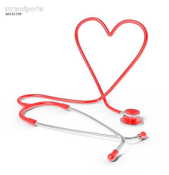 Stethoskop in Form eines Herzens  Studioaufnahme Herzförmiges Stethoskop  Kunstwerk