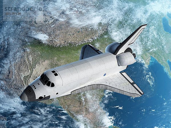 Space Shuttle über der Erde  Illustration