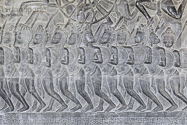 Flachrelief  Nördliche Galerie  Angkor Wat  Provinz Siem Reap  Kambodscha  Asien