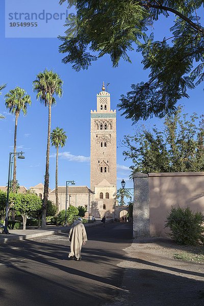 Minarett der Koutoubia-Moschee  Marrakesch  Marokko  Afrika