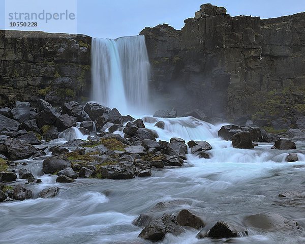 Wasserfall Öxararfoss  Nationalpark Pingvellir  Island  Europa