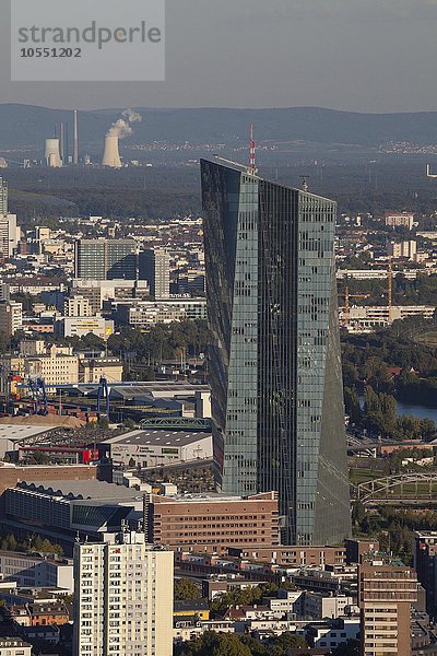 Neue Europäische Zentralbank  EZB  Stadtansicht  Ausblick vom Maintower  Frankfurt am Main  Hessen  Deutschland  Europa