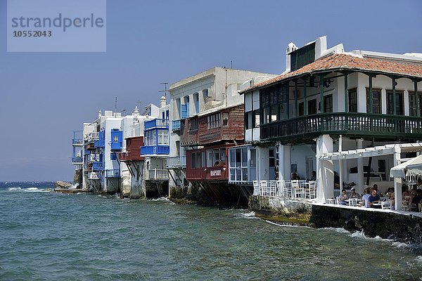 Ehemalige Kapitänshäuser von Klein-Venedig  Chora oder Mykonos-Stadt  Mykonos  Kykladen  Griechenland  Europa