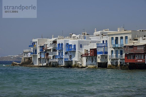 Ehemalige Kapitänshäuser von Klein-Venedig  Chora oder Mykonos-Stadt  Mykonos  Kykladen  Griechenland  Europa