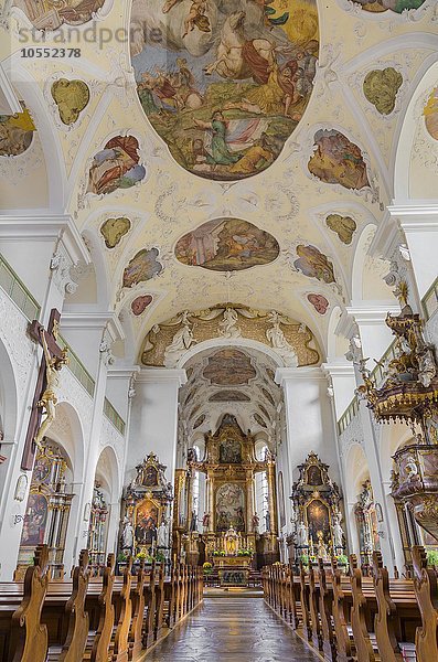 Innenansicht  Basilika  Kloster St. Trudpert  ehemaliges Benediktinerkloster  Münstertal  Schwarzwald  Baden-Württemberg  Deutschland  Europa