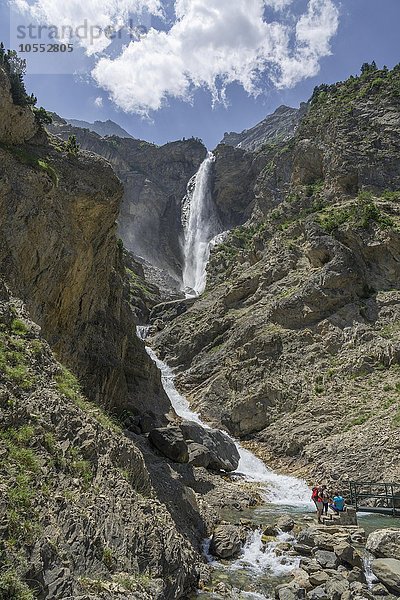 Wasserfall Cascada de Marboré  Valle de Pineto  Aragón  Spanien  Europa