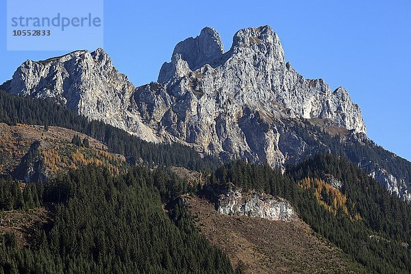 Bergwelt  Schartschrofen  Gimpel und Rote Fluh  Herbststimmung  Tannheimer Tal  Tirol  Österreich  Europa