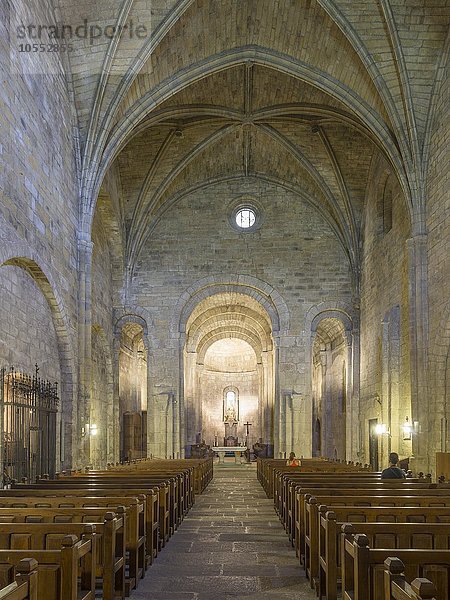 Innenansicht Kirche  Kloster Leyre  Yesa  Navarra  Spanien  Europa