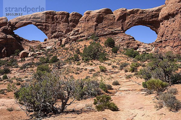 South Window und North Window  The Windows Selection  Arches National Park  Utah  USA  Nordamerika