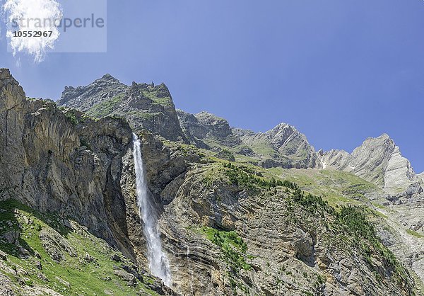 Wasserfall Cascada de Marboré  Valle de Pineto  Aragón  Spanien  Europa