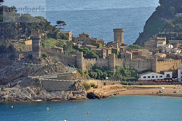 Alte Stadtmauer  Tossa de Mar  Costa Brava  Katalonien  Spanien  Europa