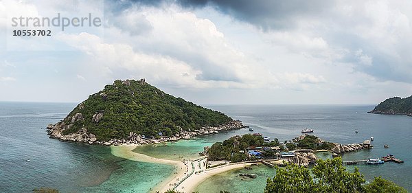 Ausblick über Insel Koh Nang Yuan  auch Nangyuan  bei Koh Tao  Golf von Thailand  Thailand  Asien