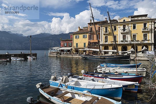 Hafen von Malcesine  Gardasee  Veneto  Venetien  Italien  Europa