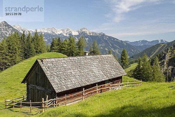 Almhütte im Stodertal  Hinterstoder  Totes Gebirge  Oberösterreich  Österreich  Europa