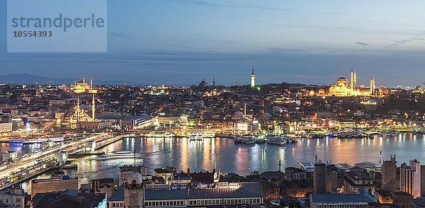 Nacht Vertrauen Brücke Bosporus Asien Goldenes Horn Istanbul Türkei