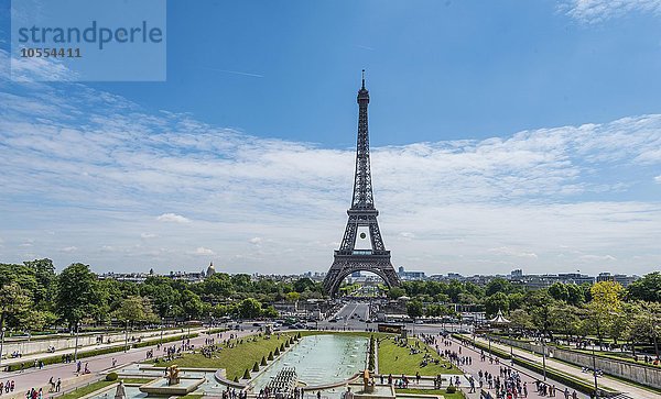 Eiffelturm  tour Eiffel  Jardins du Trocadéro  Trocadero Gärten  Paris  Frankreich  Europa