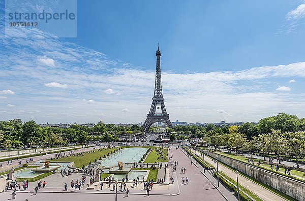 Eiffelturm  tour Eiffel  Jardins du Trocadéro  Trocadero Gärten  Paris  Frankreich  Europa
