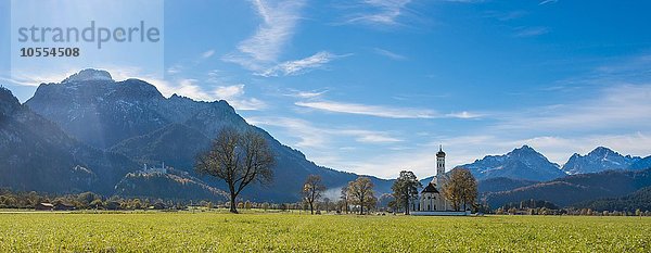 Wallfahrtskirche St. Coloman  Schwangau  Füssen  Ostallgäu  Allgäu  Schwaben  Bayern  Deutschland  Europa