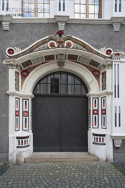 Dekoratives Eingangsportal von 1547  Brüderstrasse 11  Görlitz  Oberlausitz  Sachsen  Deutschland  Europa