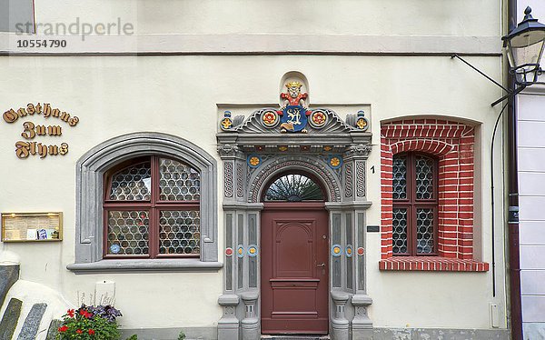 Eingang  Fassade von Restaurant Flynns  Langenstraße  Görlitz  Oberlausitz  Sachsen  Deutschland  Europa