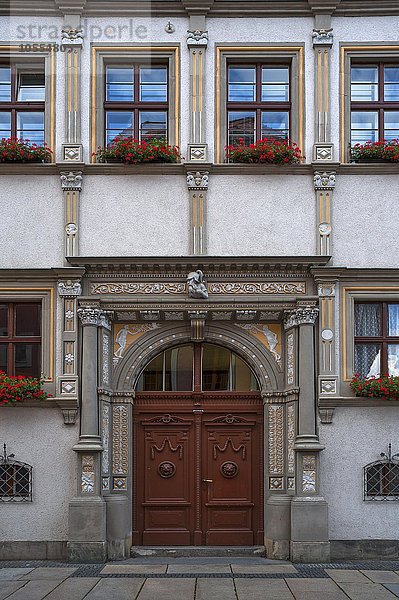 Renaissanceportal von 1556 der ehemaligen Münze  Untermarkt  Görlitz  Oberlausitz  Sachsen  Deutschland  Europa