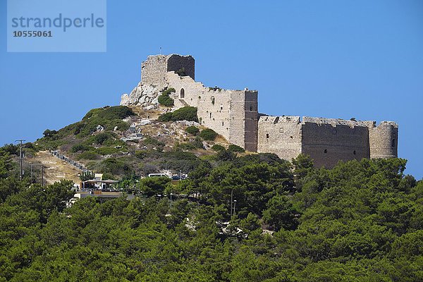 Ruine der Johanniterburg Kastéllos Kritiniá  Rhodos  Dodekanes  Griechenland  Europa