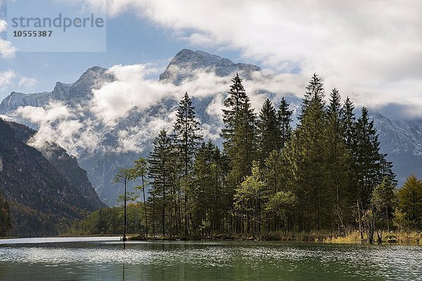 Almsee im Herbst mit Wolken  Totes Gebirge  Almtal  Oberösterreich  Österreich  Europa