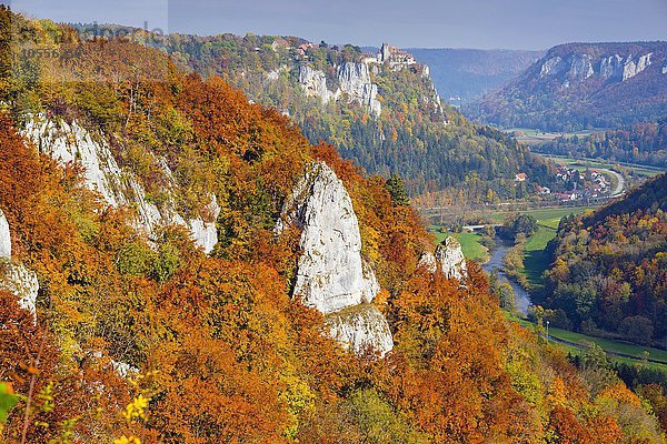 Schloss Werenwag  Naturpark Obere Donau  Schwäbische Alb  Baden-Württemberg  Deutschland  Europa