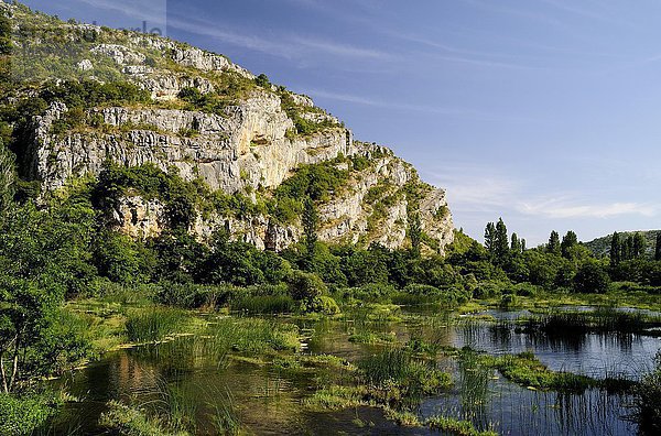 Lehr- und Spazierpfad Stinice  Fluss Krka  Nationalpark Krka  Region Sibenik-Knin  Dalmatien  Kroatien  Europa