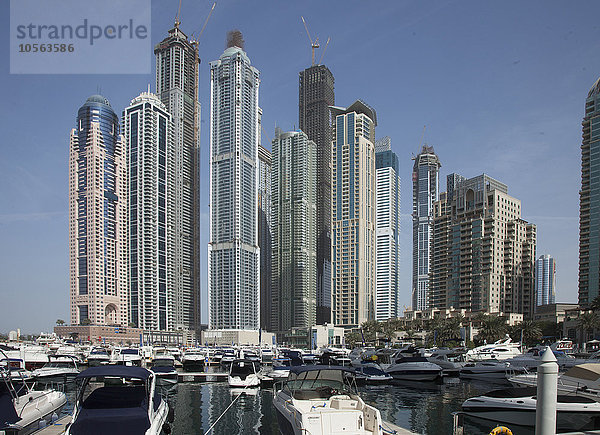 Hochhäuser im Stadtbild von Dubai  Emirat Dubai  Vereinigte Arabische Emirate