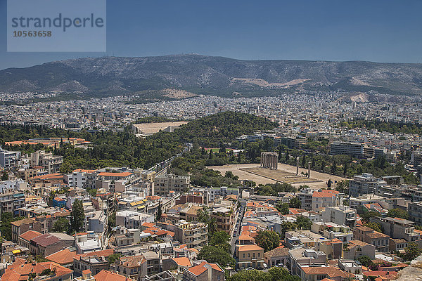Luftaufnahme des Stadtbilds von Athen  Attika  Griechenland