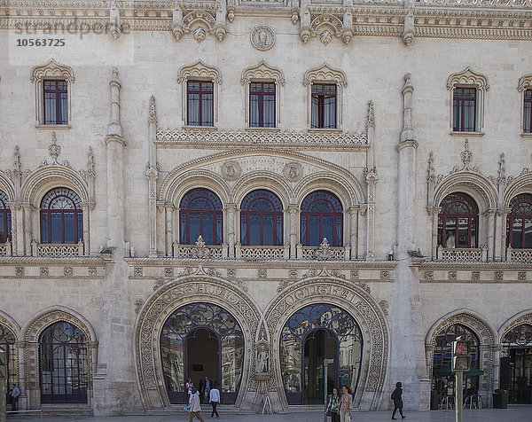 Verschnörkelte Gebäudefassade  Lissabon  Extremadura  Portugal