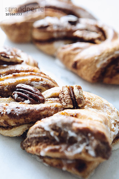 Nahaufnahme eines Pecan Twist Desserts