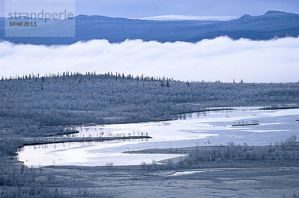 Nebel über dem Sarek-Nationalpark.