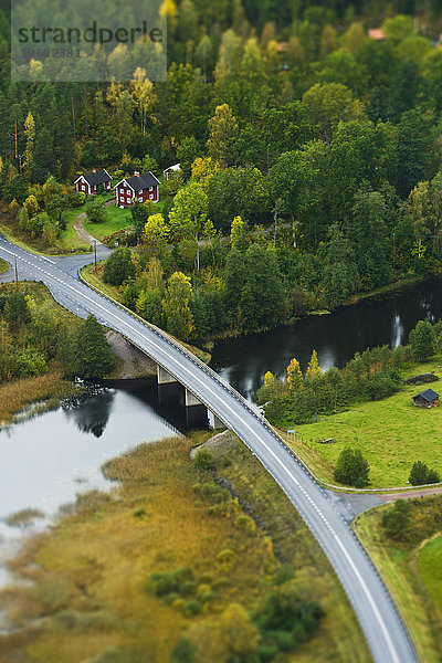 Luftaufnahme einer Brücke  Schweden