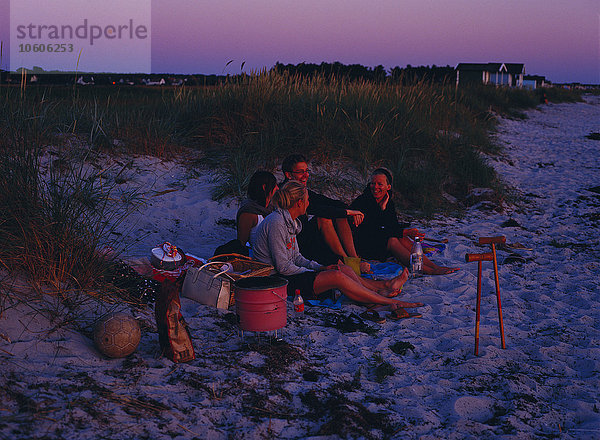 Freunde am Strand.