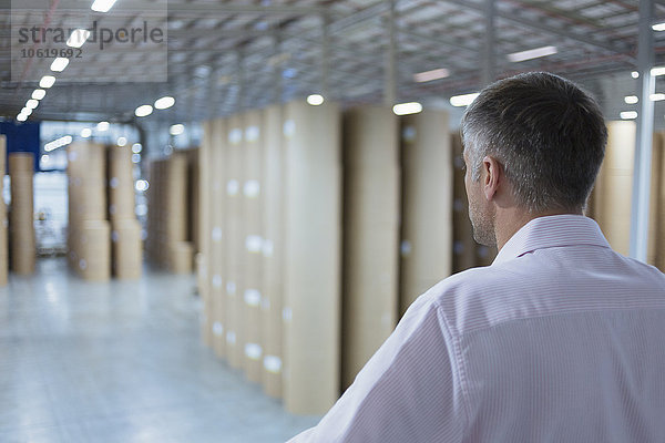 Supervisor mit Blick auf das Lager