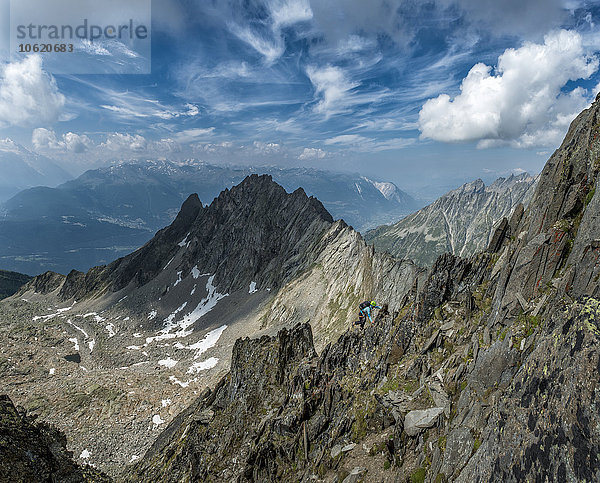 Schweiz  Wallis  Wiwannihorn  Bergsteigerin