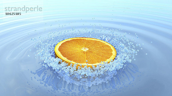 Orange und Wasserspritzer