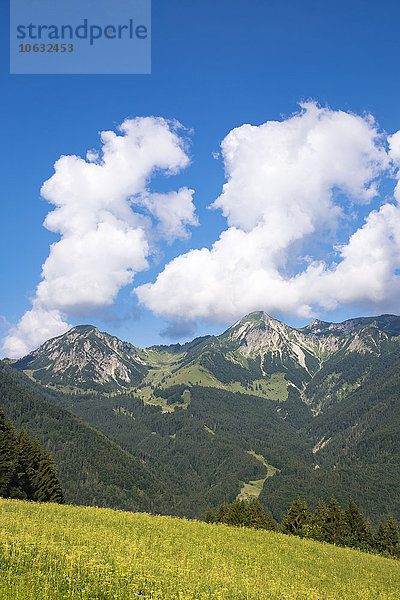 Deutschland  Bayern  Chiemgauer Alpen  Breitenstein und Geigelstein von Streichen aus gesehen
