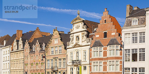 Belgien  Gent  Altstadt  Korenlei  historische Häuserzeile