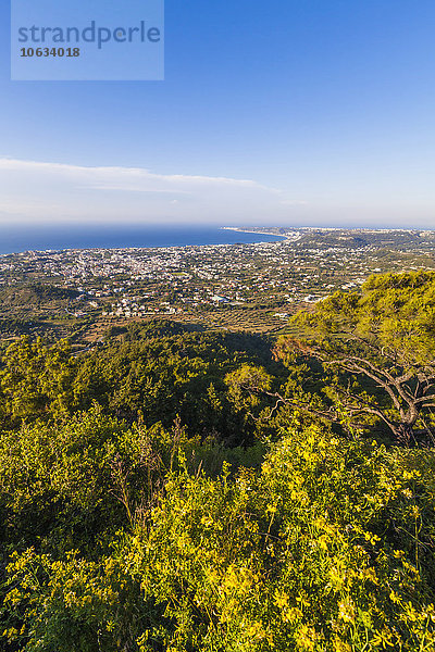 Griechenland  Dodekanes  Rhodos  Blick vom Filerimos Berg über die Nordwestküste