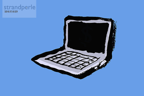 Abbildung des Laptops vor blauem Hintergrund