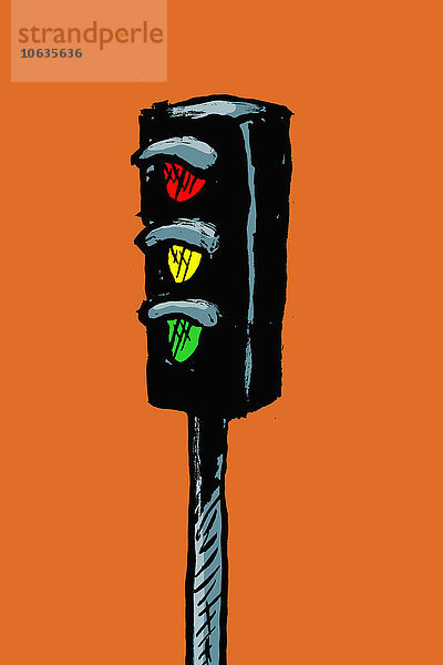 Darstellung des Straßensignals vor orangem Hintergrund