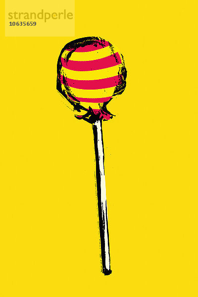 Illustration von Lollipop auf gelbem Hintergrund