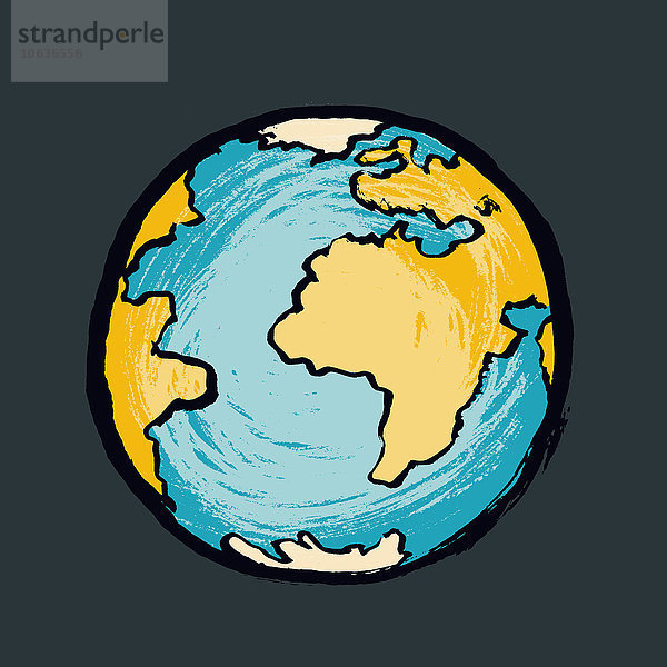 Darstellung des Globus vor schwarzem Hintergrund