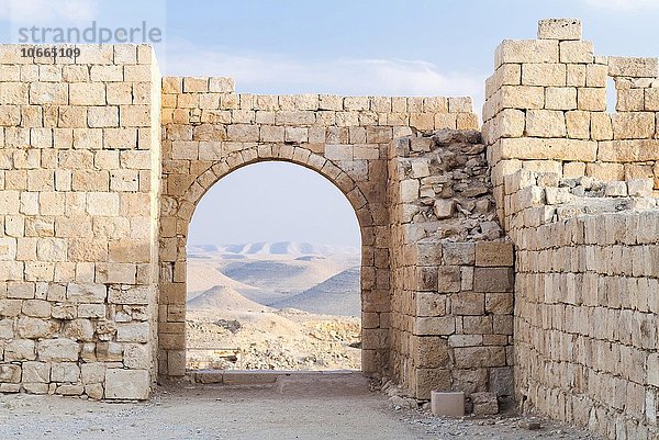 Ruinen von Awdat  antike Stadt der Nabatäer  Weihrauchstraße  Awdat-Nationalpark  UNESCO-Weltkulturerbe  Wüste Negev  Israel  Asien